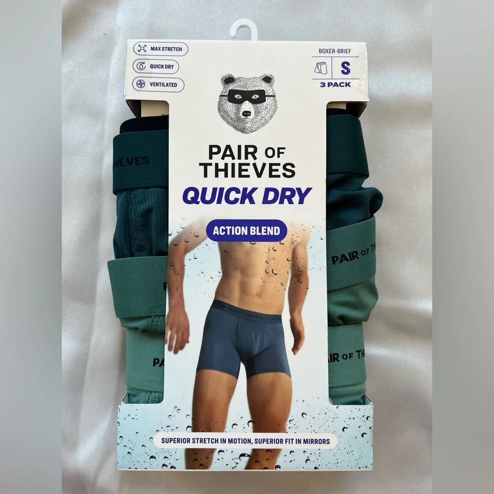 Pair of Thieves Men's Quick Dry Boxer Briefs 3pk - Green